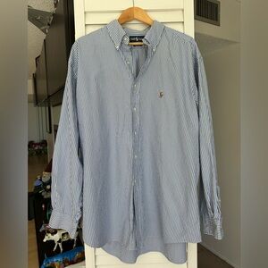 Ralph Lauren Navy and White Striped Shirt